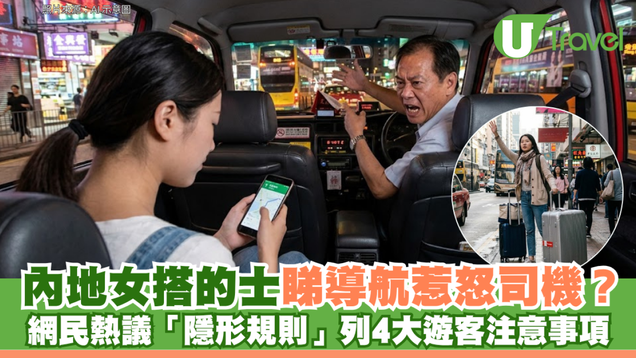 內地女搭的士睇導航惹怒司機？ 網民熱議「隱形規則」列4大遊客注意事項