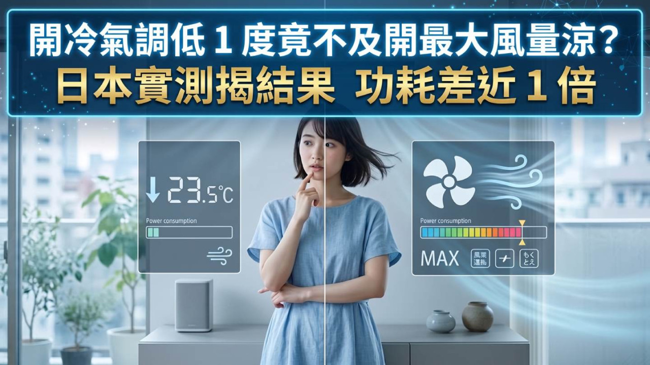 開冷氣調低 1 度竟不及開最大風量涼?日本實測揭結果 功耗差近 1 倍