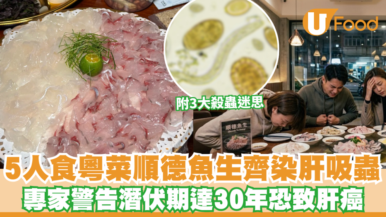 內地5人食粵菜順德魚生齊染肝吸蟲 專家警告潛伏期達30年恐致癌 附3大殺蟲迷思