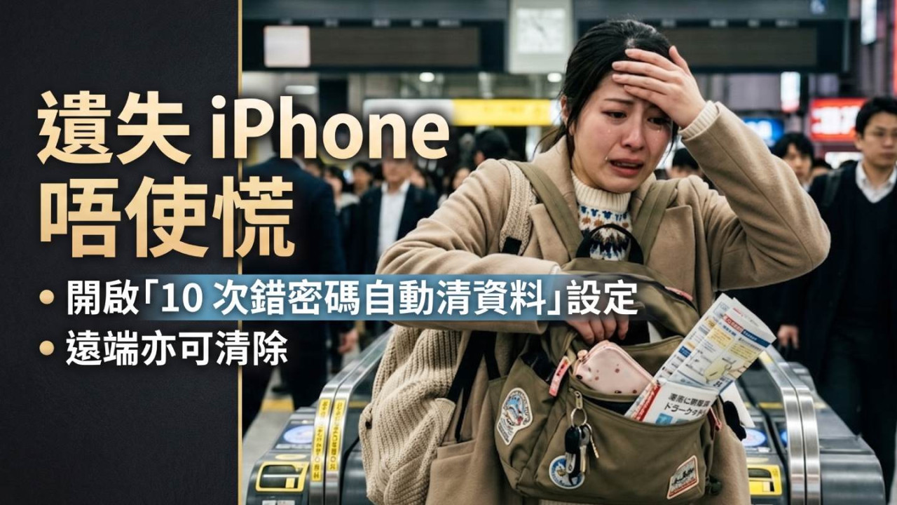 遺失 iPhone 唔使慌！開啟「10 次錯密碼自動清資料」設定 遠端亦可清除