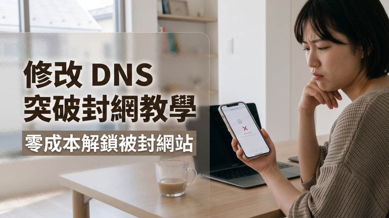 修改 DNS 突破封網教學！Windows、iPhone、Android 改用 1.1.1.1 零成本解鎖被封網站