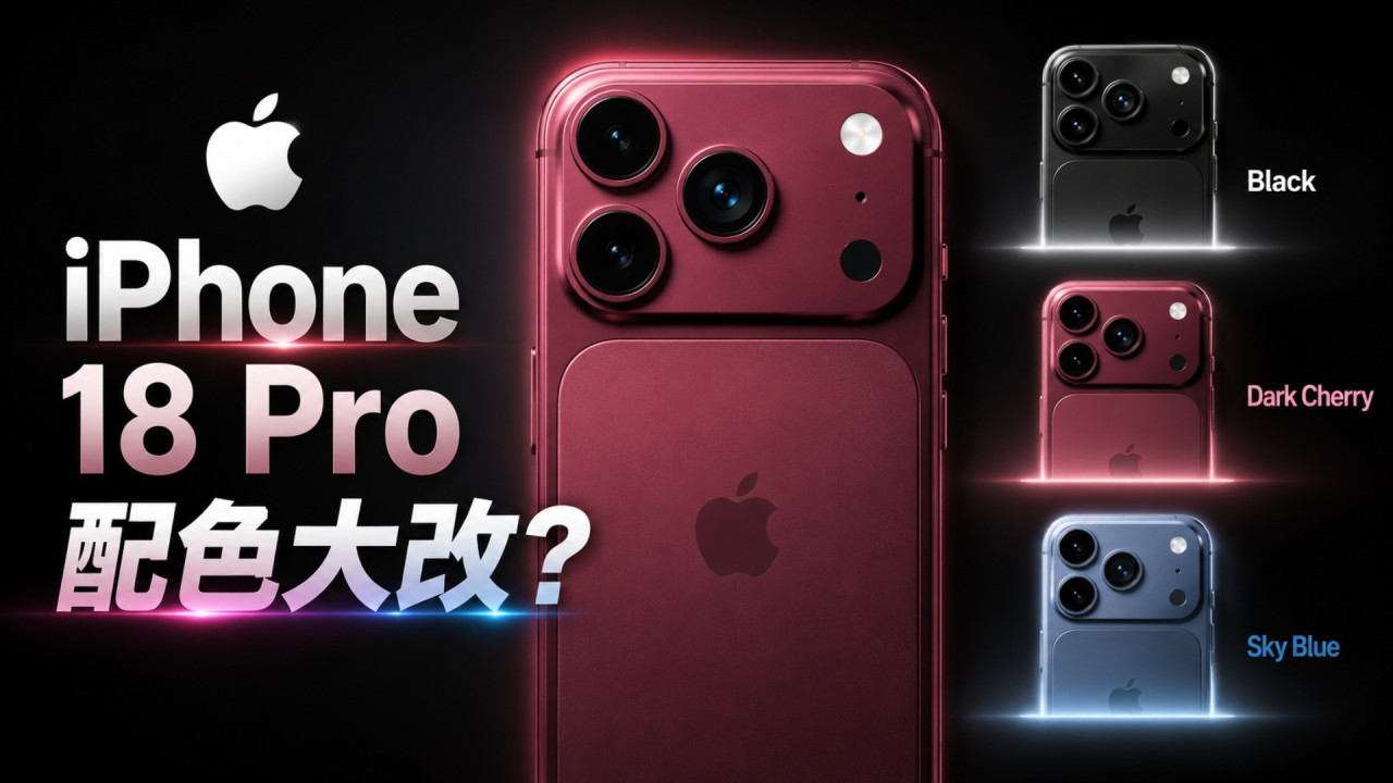 iPhone 18 Pro 配色大改？傳黑色回歸＋深櫻桃紅＋天藍新色 經典銀色竟被 Apple 拋棄？ 