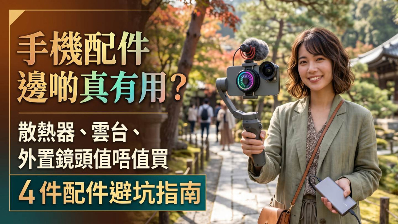 手機配件邊啲真有用?散熱器、雲台、外置鏡頭值唔值買 4 件配件避坑指南