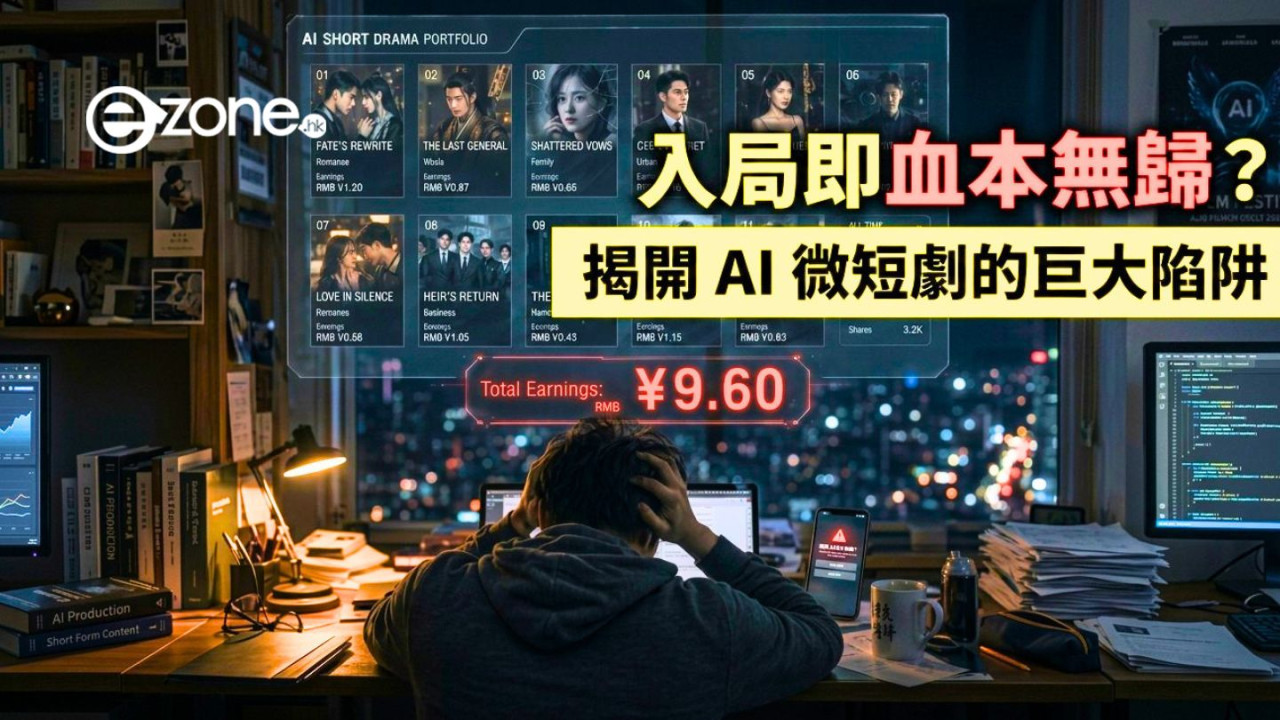 拍11部AI漫劇僅賺9.6元?98.7%內地AI微短劇血本無歸 揭示AI創業背後巨大陷阱