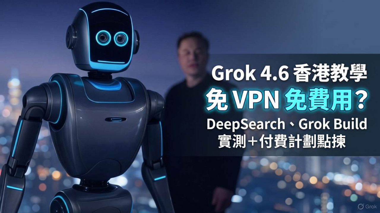 Grok 4.6 香港教學|免 VPN 免費用?DeepSearch、Grok Build 實測+付費計劃點揀