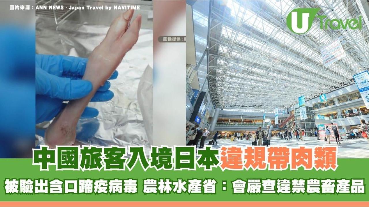 中國旅客入境日本違規帶肉類 被驗出含口蹄疫病毒 農林水產省：會嚴查違禁農畜產品