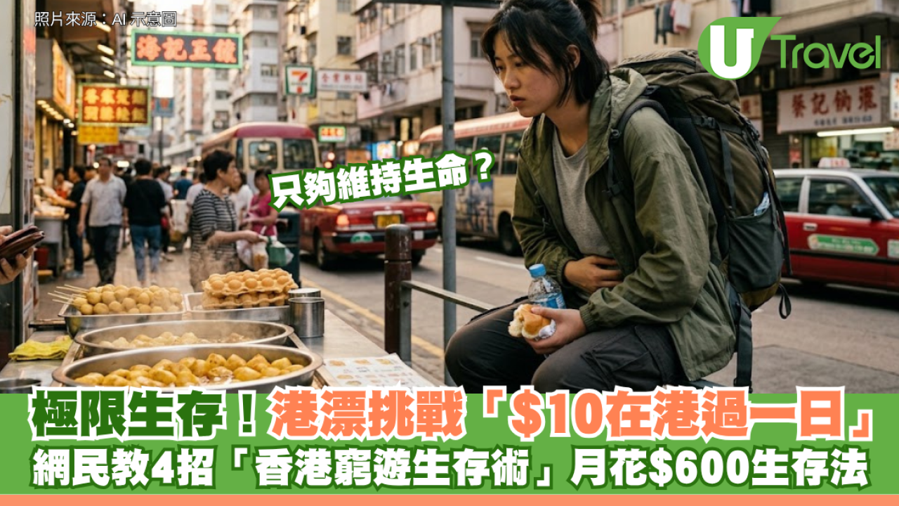 極限生存！港漂挑戰「$10在港過一日」！網民教4招「香港窮遊生存術」月花$600生存法：只夠維持生命？