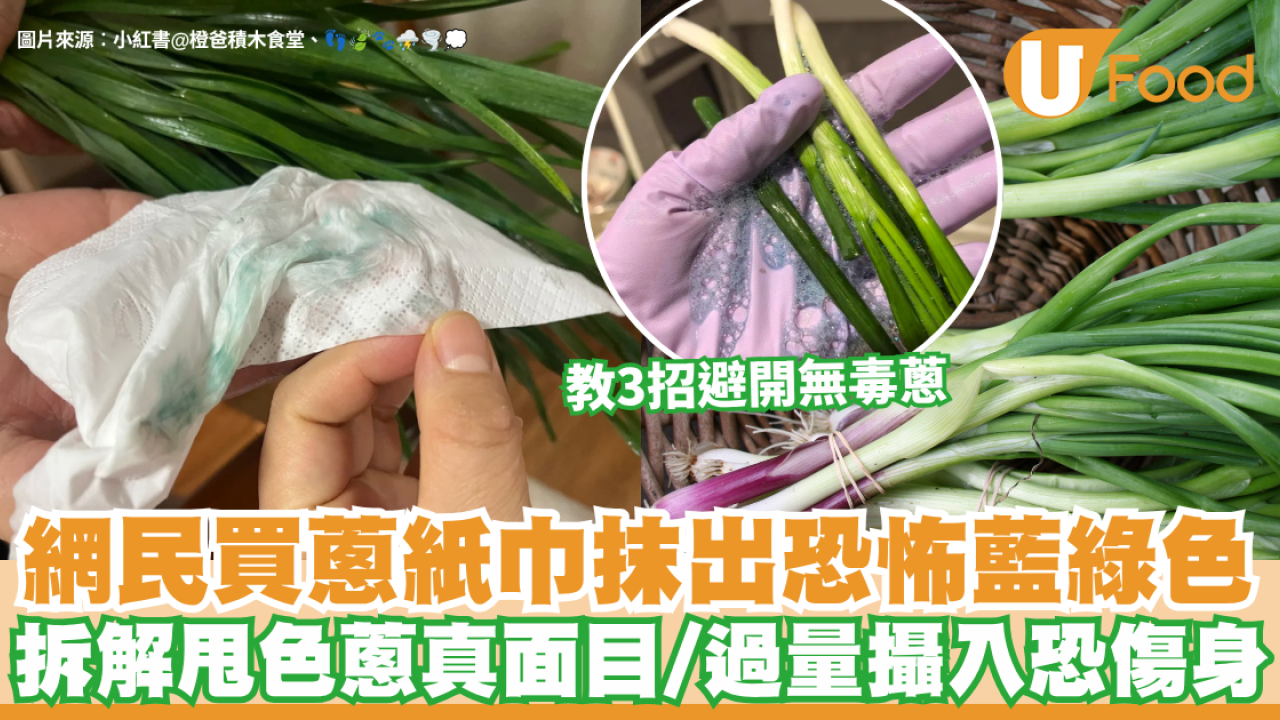 買蔥抹出恐怖藍綠色？食安中心拆解甩色蔥真面目/過量攝入恐傷身 教3招避開無毒蔥