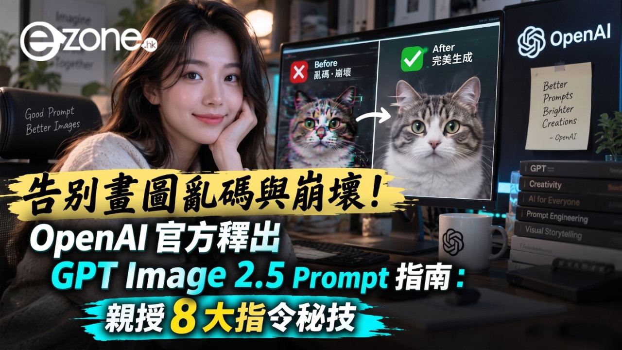 AI 繪圖不再亂碼崩壞!OpenAI 官方釋出 GPT Image 2.5 Prompt 指南 8 大指令秘技全公開