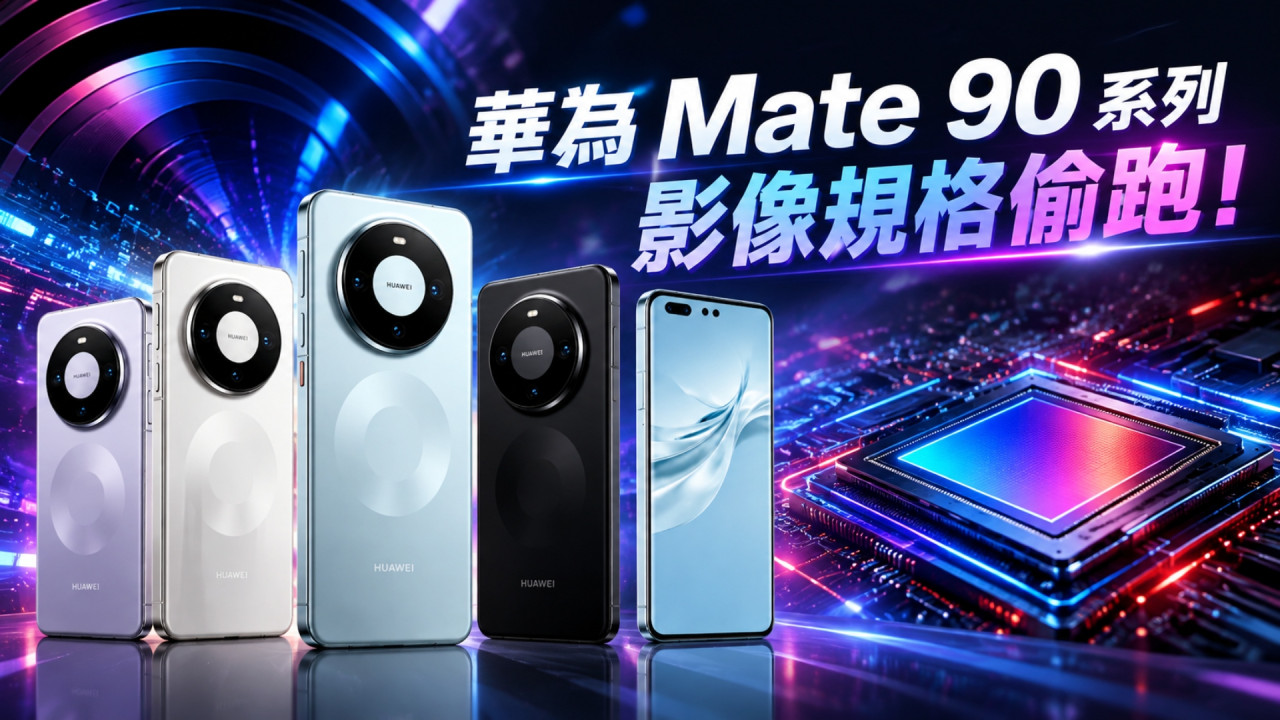 華為 Mate 90 系列影像規格偷跑!首發 200MP 潛望長焦+83dB 動態範圍+4X 無損變焦 全流程國產化?