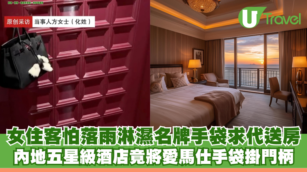 女住客怕落雨淋濕手袋求代送房 內地五星級酒店竟將Hermès手袋掛門柄！