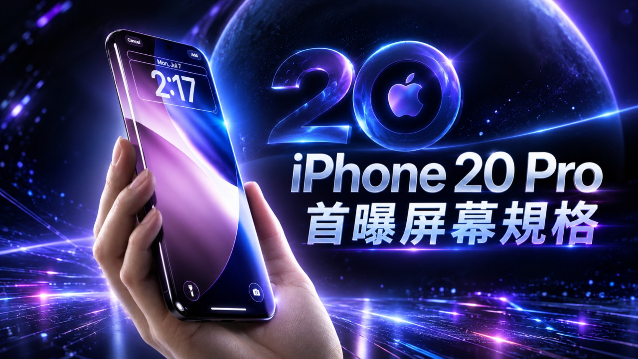 iPhone 20 Pro 屏幕尺寸首度曝光！Pro Max 迫近 7 吋　四曲面全玻璃設計再流出兼備超細動態島？
