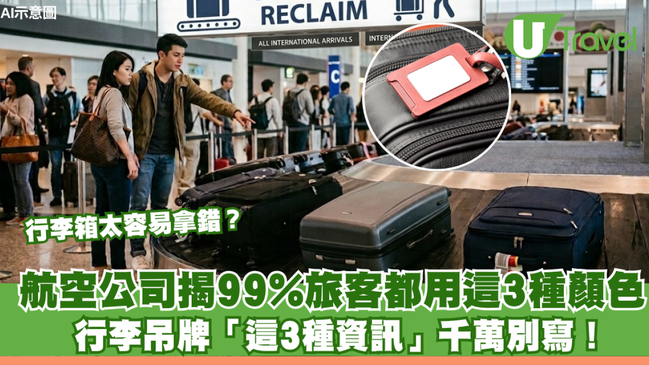 行李箱太容易拿錯？航空公司揭99%旅客都用這3種顏色 機場防失攻略：行李吊牌3種資訊千萬別寫！
