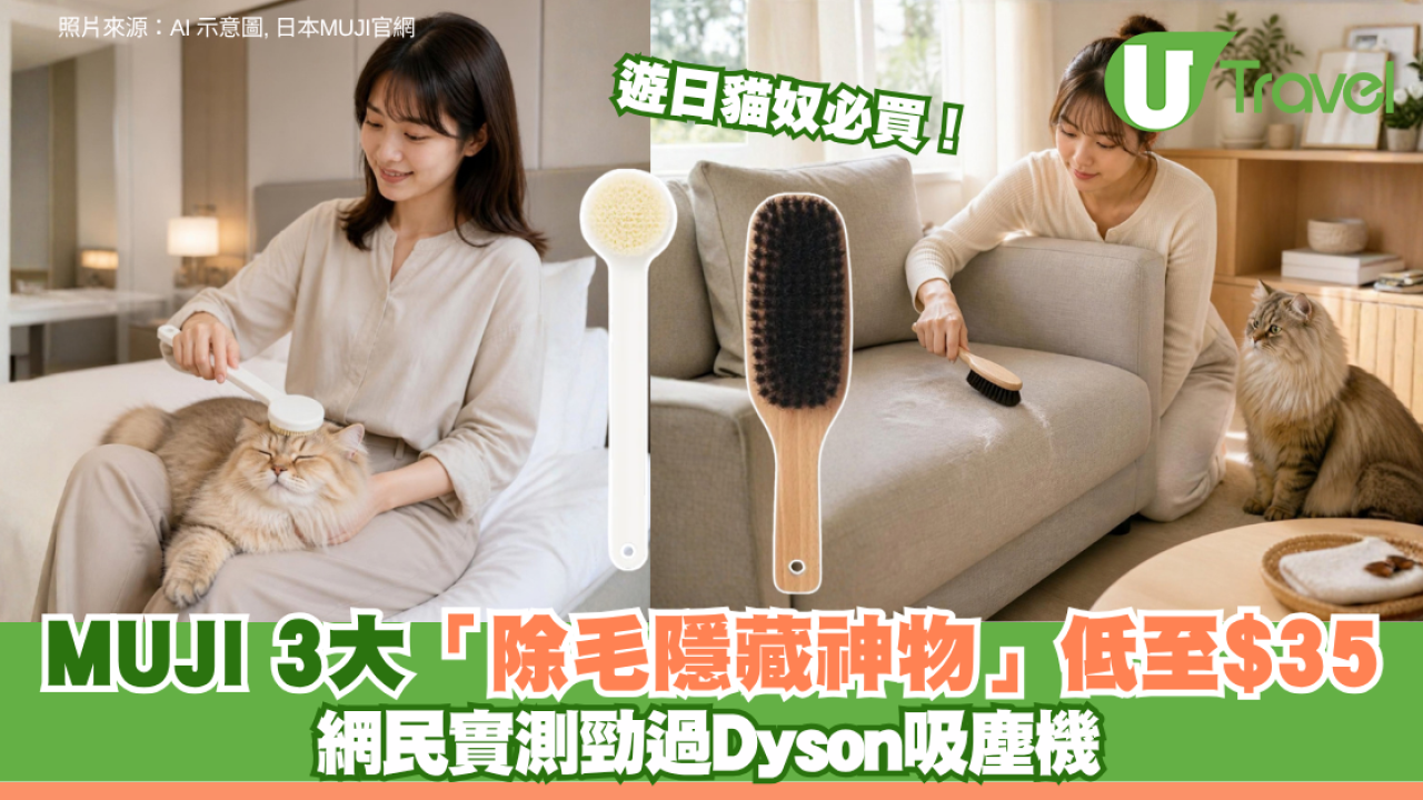 遊日貓奴必買！MUJI 3大「除毛隱藏神物」低至$35 網民實測勁過Dyson吸塵機