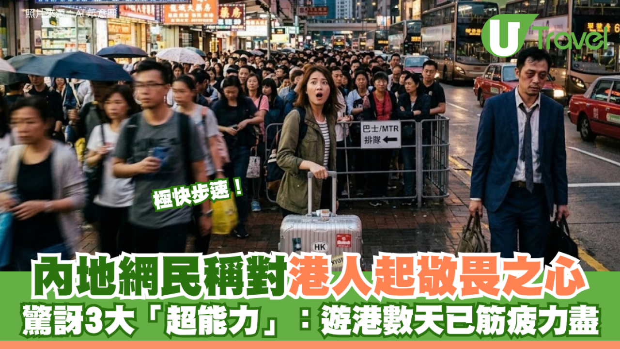 內地網民稱對港人起敬畏之心 驚訝3大「超能力」：遊港數天已筋疲力盡