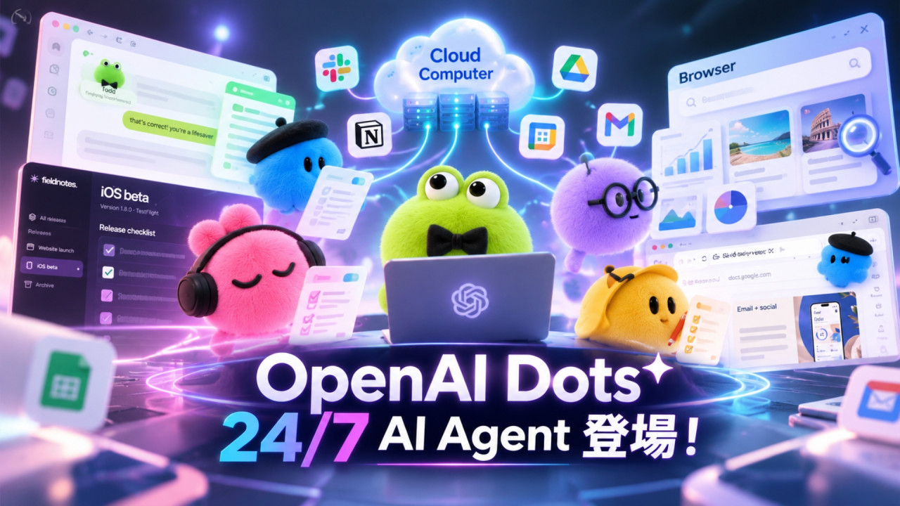 OpenAI 震撼發布 AI 助理 Dots！GPT-6 Astra 驅動、正面硬撼 Meta Muse 結合雲端電腦極速處理日常事 
