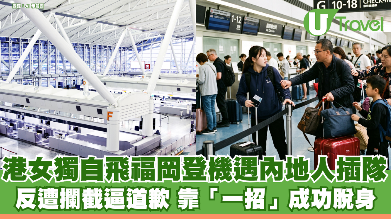 港女獨自飛福岡登機遇內地人插隊 反遭男子攔截逼道歉 網民分享外遊遇插隊經歷