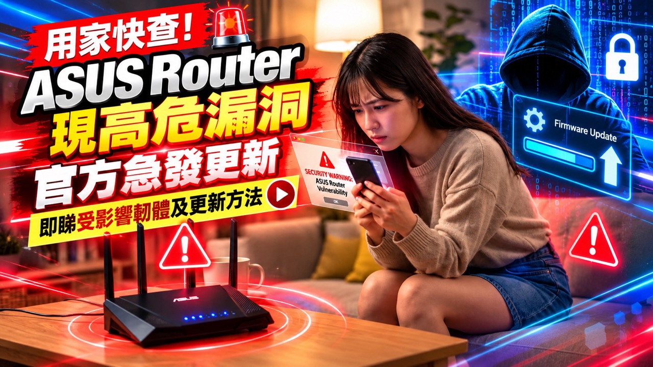 用家快查！ASUS Router 現高危漏洞官方急發更新 即睇受影響韌體及更新方法
