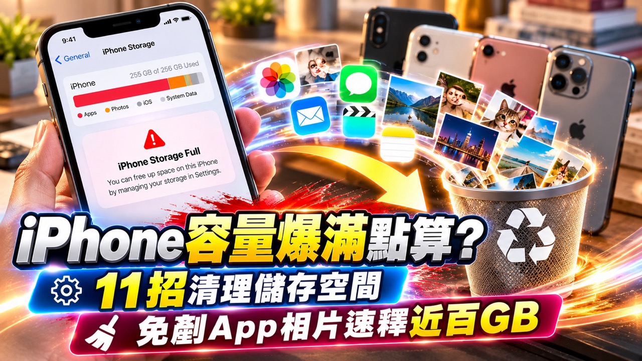 iPhone容量爆滿點算？11招清理儲存空間 免剷App相片速釋近百GB