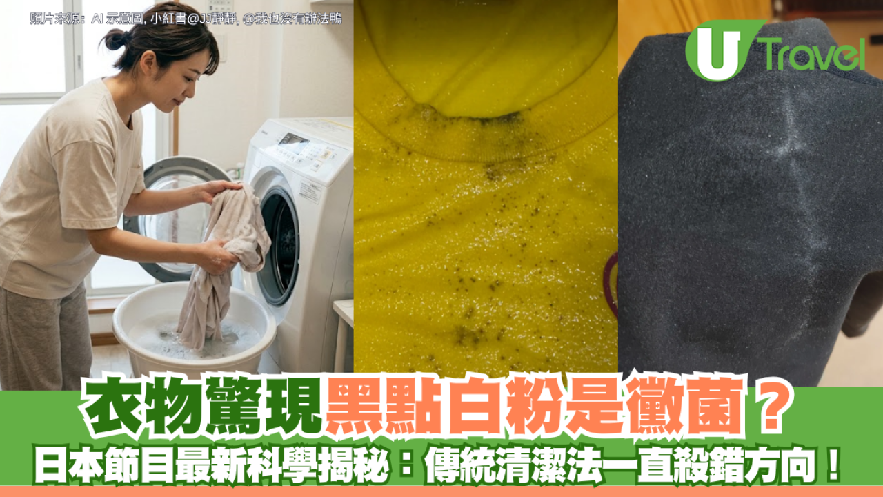 衣物驚現黑點白粉是黴菌？日本節目最新科學揭秘：傳統清潔法一直殺錯方向！