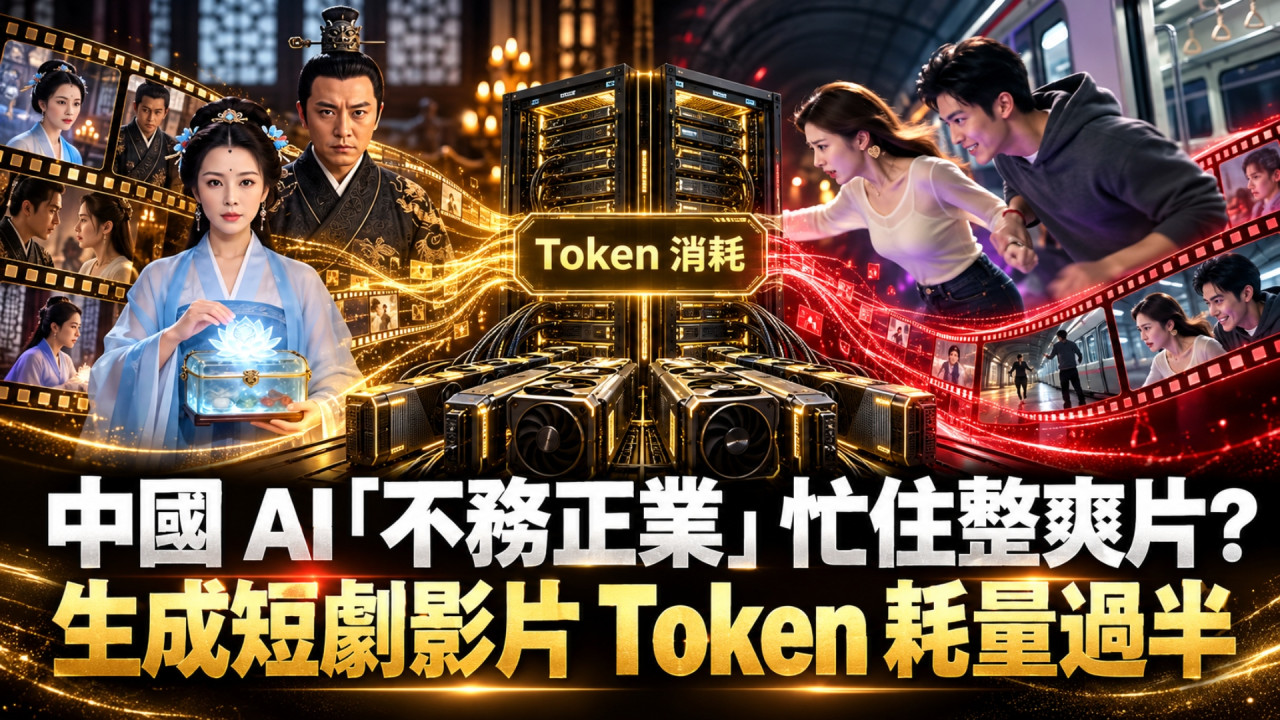 中國 AI「不務正業」忙住整爽片？短劇＋Video 生成佔 Token 消耗 55%　研發僅佔 15% 