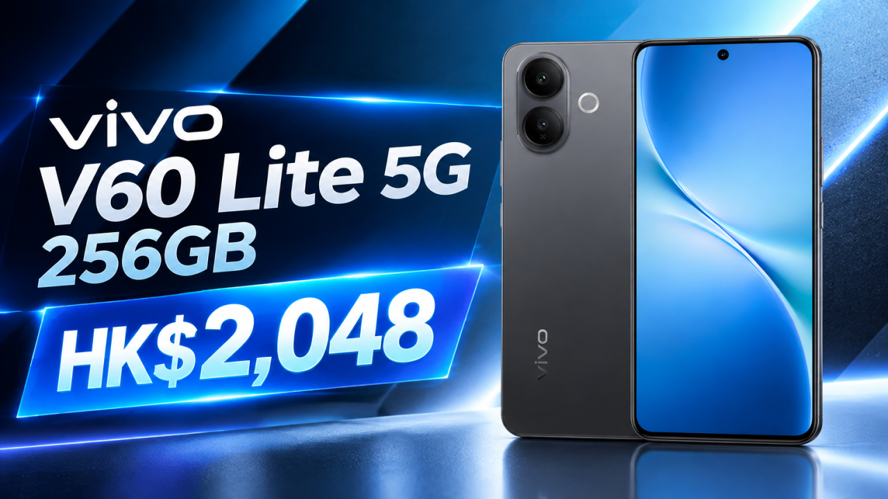 vivo V60 Lite 5G 手機減價！僅$2,048！256GB+6.77吋大螢幕