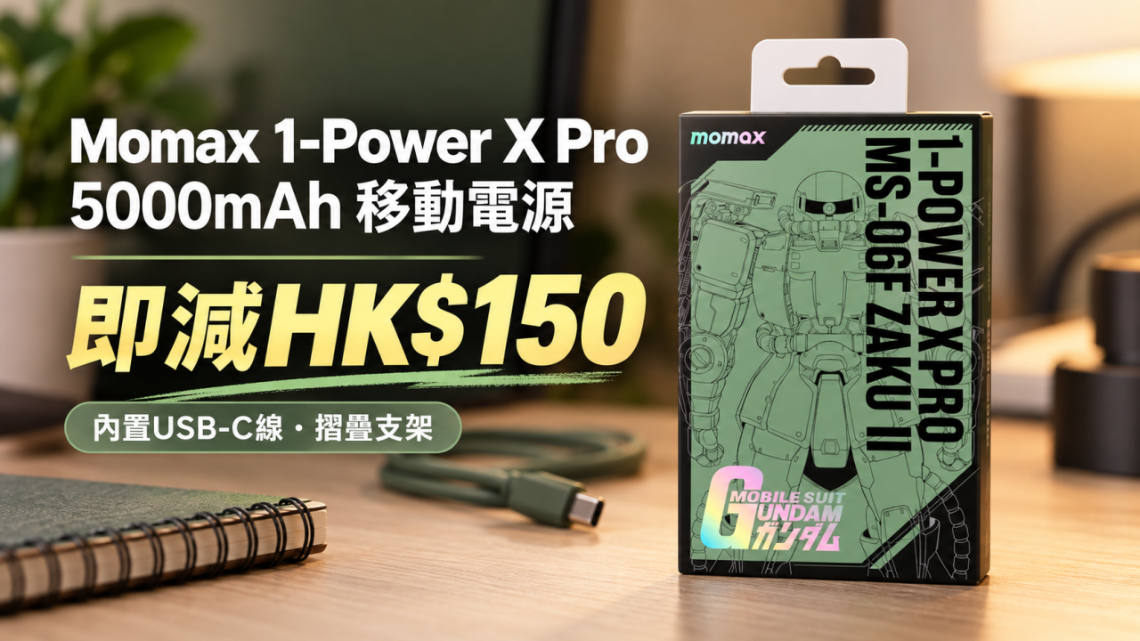 Momax 1-Power尿袋減價！豐澤即減HK$150！最多同時為3裝置充電！