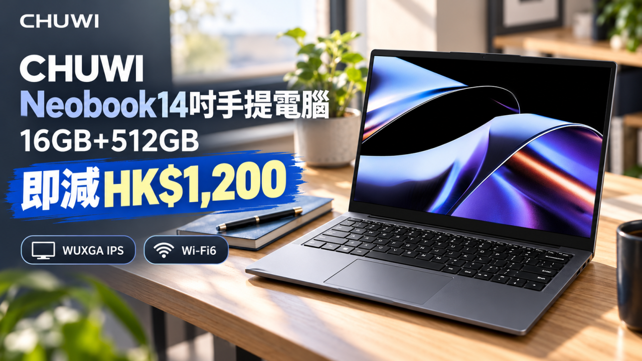 CHUWI Neobook 14吋手提電腦減價！即減HK$1,200！附HDMI及有線網絡接口