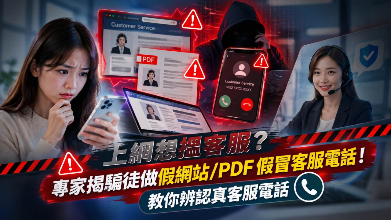 上網想搵客服？專家揭騙徒做假網站/PDF假冒客服電話！教你辨認真客服電話