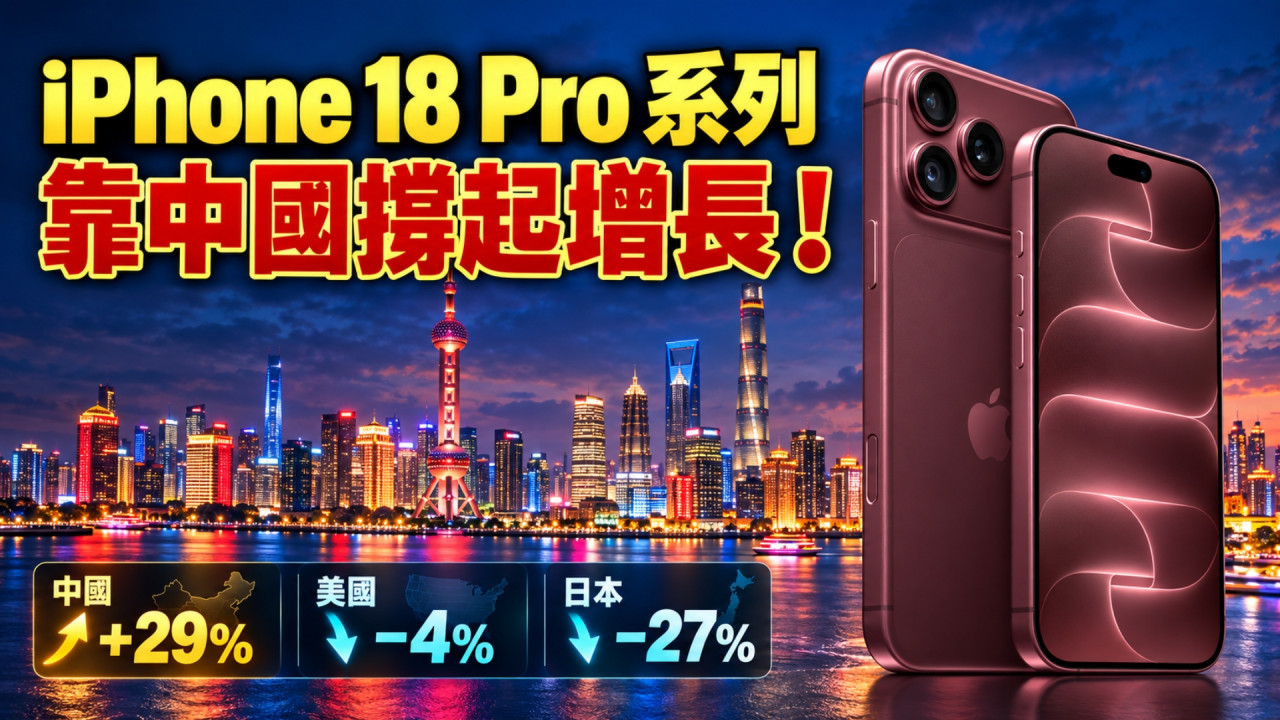 iPhone 18 Pro 系列靠中國撐起增長！首 3 星期全球銷量升 3.1%　美日買家因加價反應轉淡？ 
