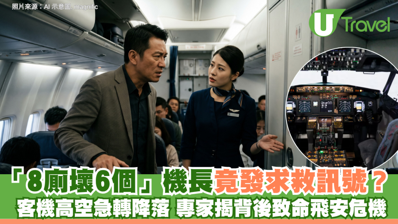 「8廁壞6個」機長竟發求救訊號？客機高空急轉降落 專家揭背後致命飛安危機