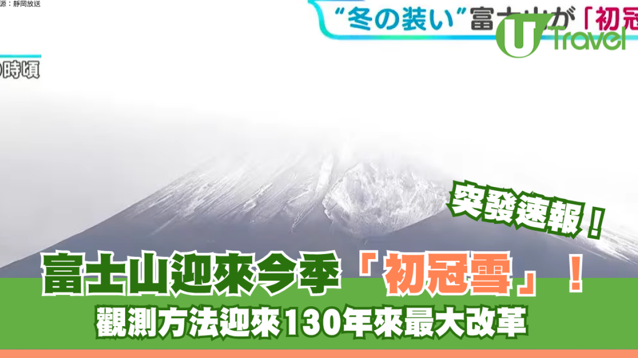 富士山迎來今季「初冠雪」！觀測方法迎來130年來最大改革