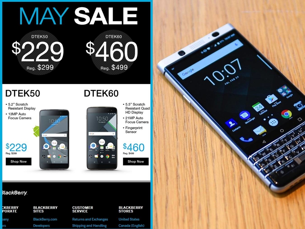 BlackBerry 集中推 KEYone  DTEK50‧DTEK60 割價清貨