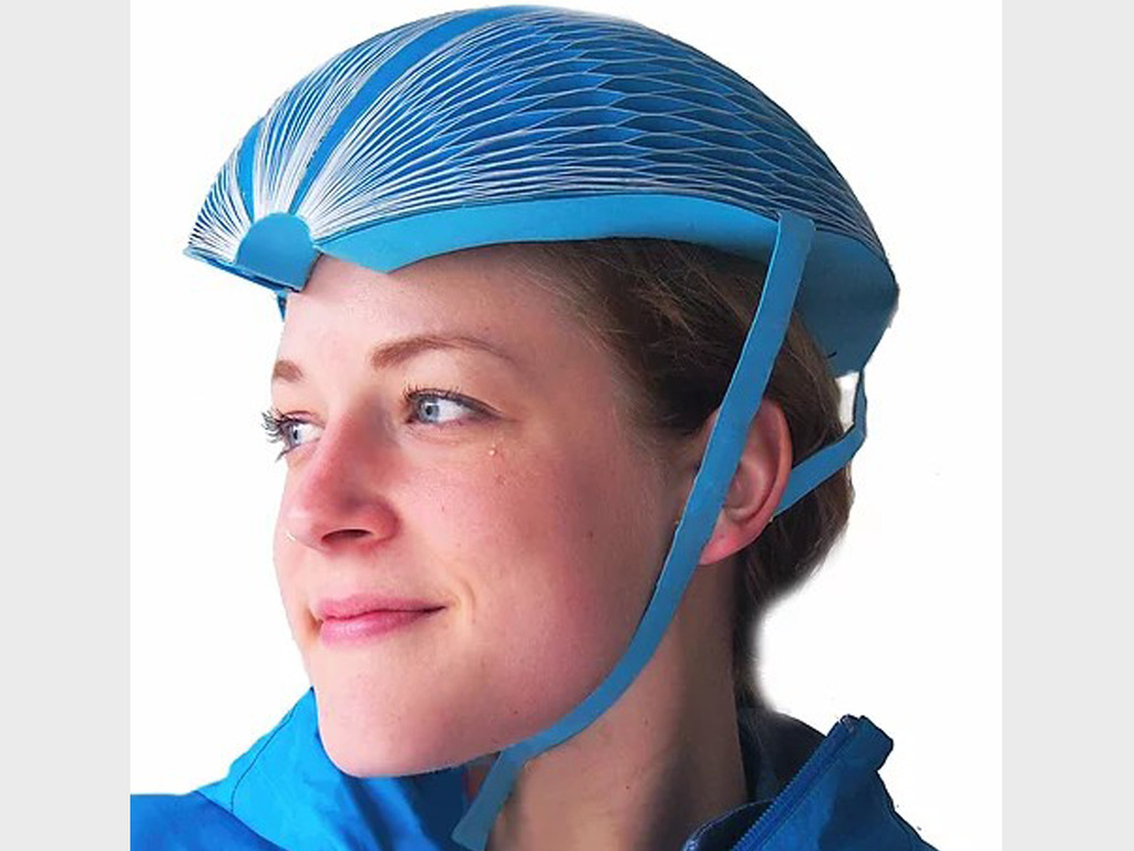 US$5！超堅固可摺式 再造紙單車頭盔