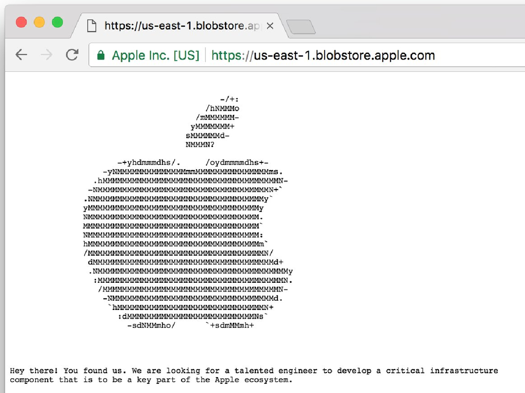 Apple 超神秘網站 找到就能被聘請？
