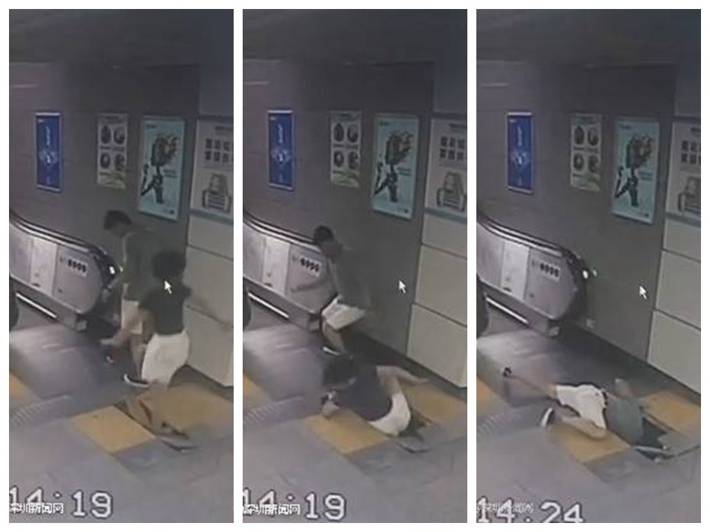 深圳地鐵「吃人」電梯 女乘客中伏墮坑