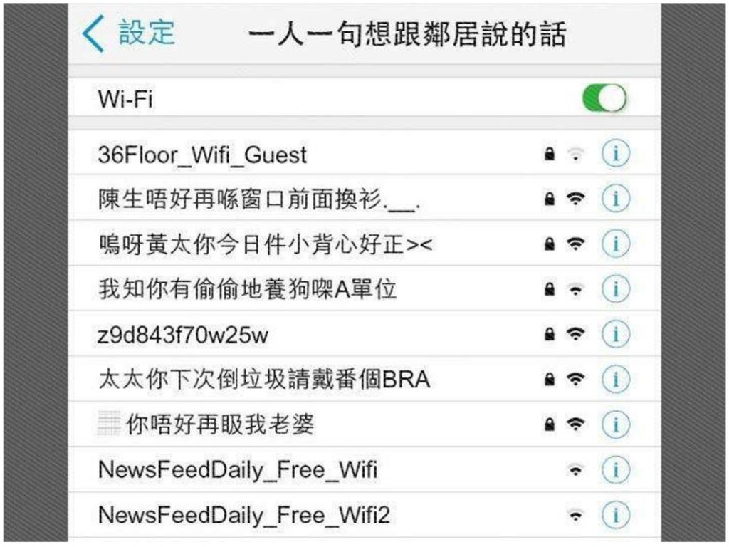 跟鄰居溝通靠 Wi-Fi 網絡名稱！網民突破盲腸：SSID 能打中文？