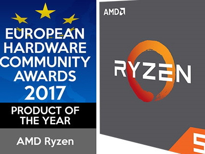 AMD終有出頭天 Ryzen獲歐洲硬件社區獎年度產品