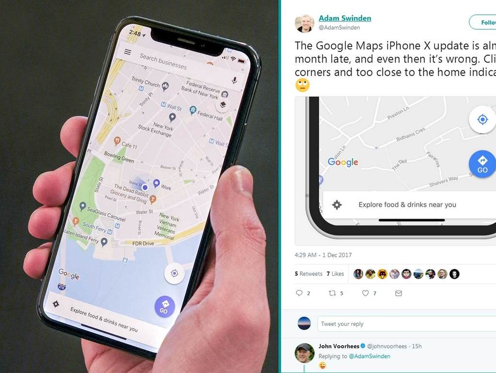 Google Maps 終於用盡 iPhone X 屏幕！但遭狠批？！