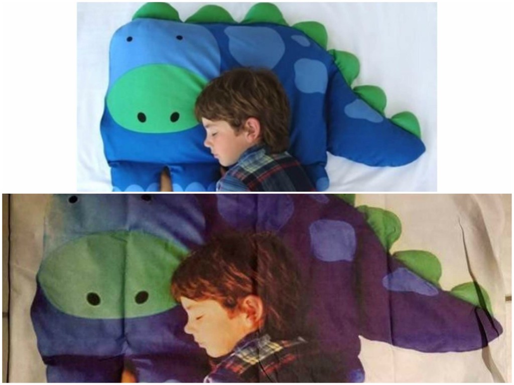 網購恐龍枕頭驚送「甜睡男童」？ 恐龍枕頭變恐龍枕頭套