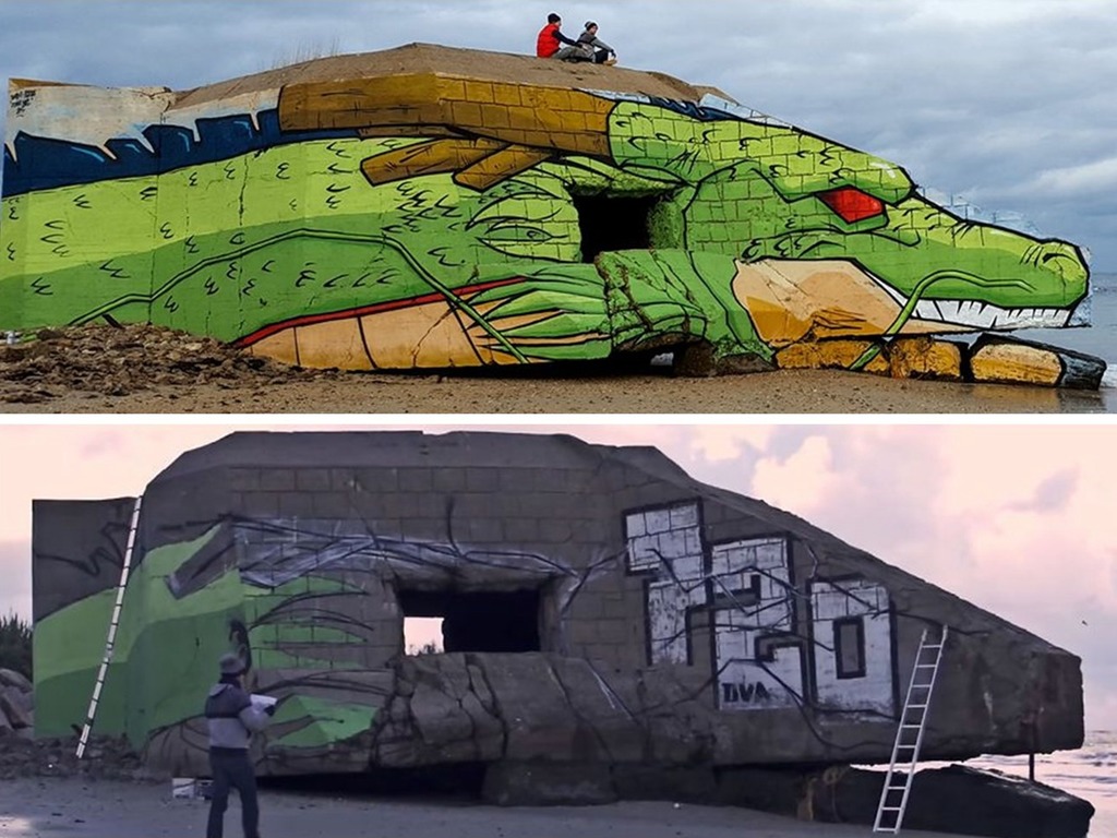 碉堡變神龍？法國藝術家超強塗鴉