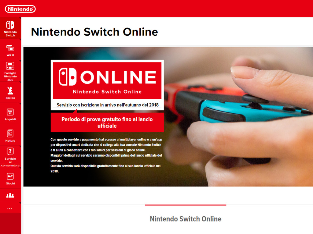 網傳 Switch Online 2018 秋天開始收費！意大利官網露口風？