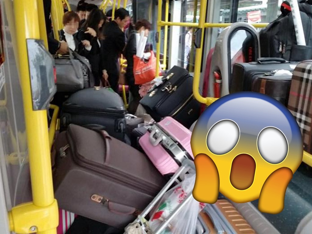 旅行喼塞滿巴士走廊！網民：車長也有錯