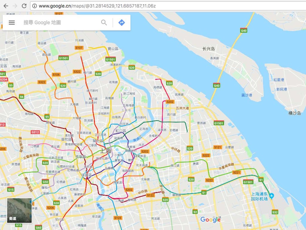Google 地圖重現中國