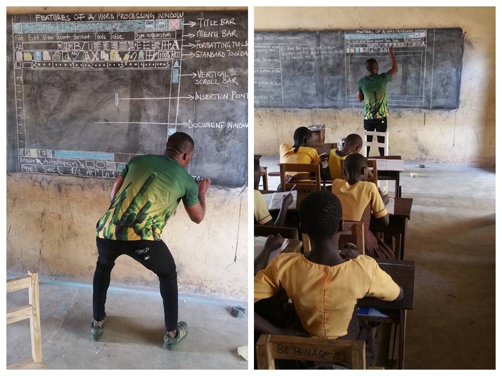 無電腦一樣可以教電腦？非洲老師用黑板教 Word