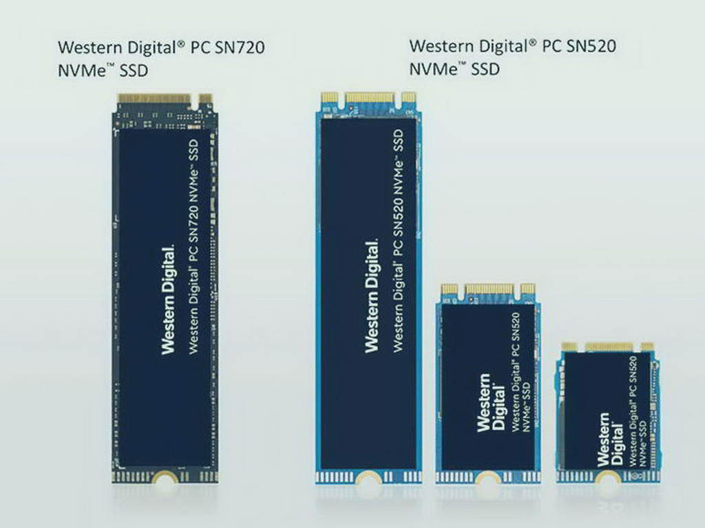 WD SN720/520 NVMe M.2 SSD 發布！速度最高 3.4GB／s