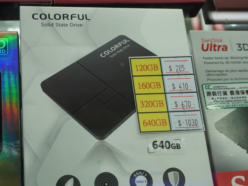 HK$1.61 / GB！  640GB SSD 跌近千元大關