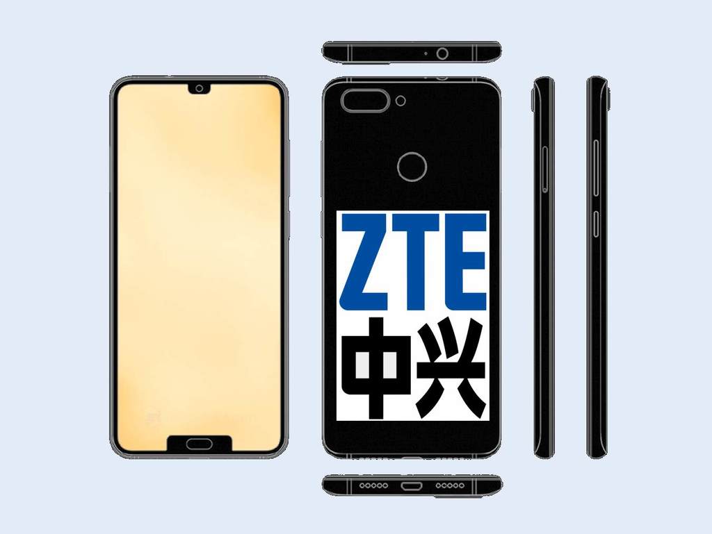 ZTE 雙劉海屏幕手機 中興呈交新專利
