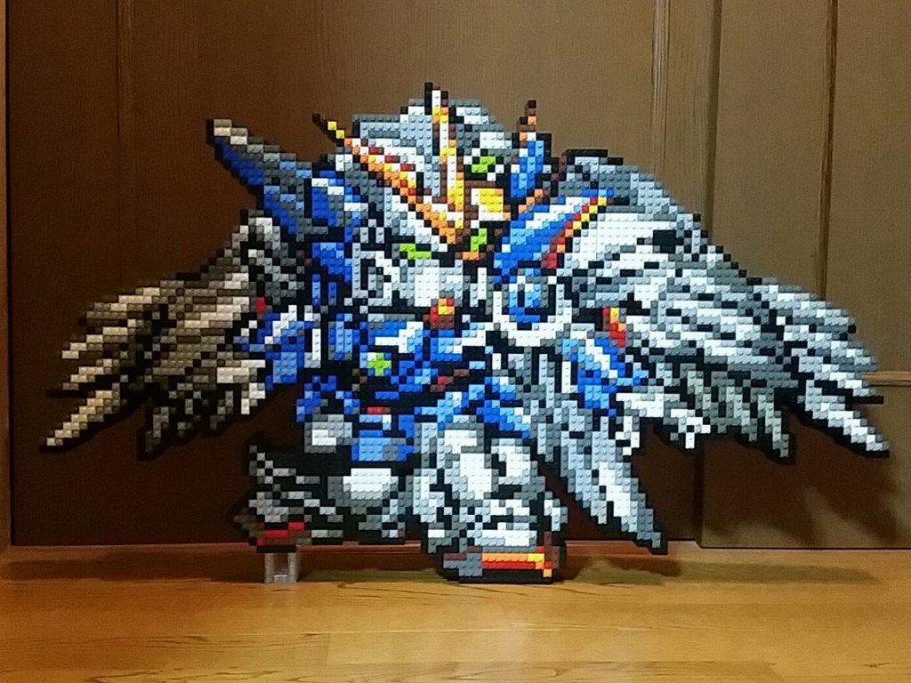LEGO 砌出 8-bit Gundam 畫作！日本神人 DIY 