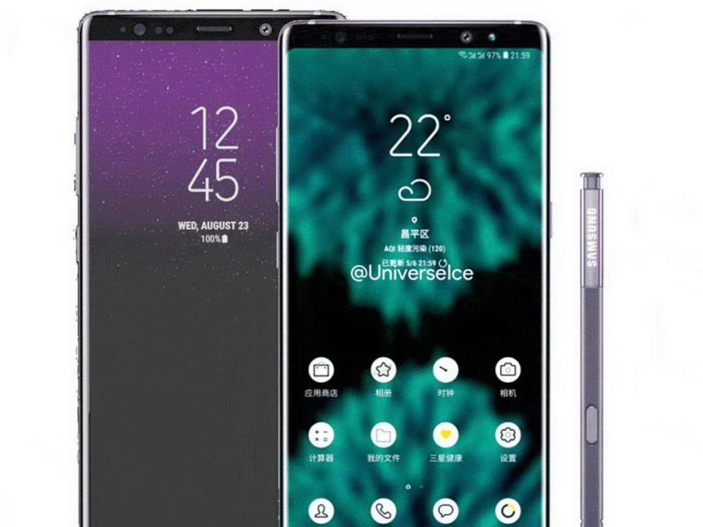 Samsung Galaxy Note 9 屏佔比更高！加入 QC4.0 快充支援！
